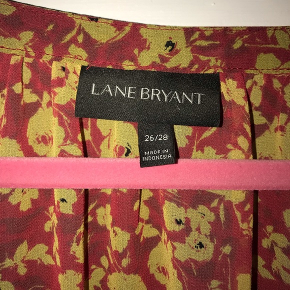 Lane Bryant red/mustard yellow peasant top ❤️💛 - Picture 2 of 3